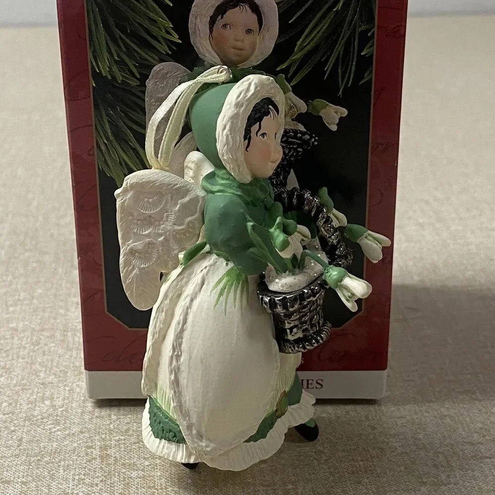 Hallmark Keepsake Ornament Snowdrop Angel Holding Basket The Language of Flowers